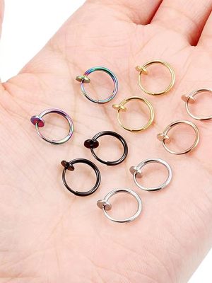 Punk Men's Stainless Steel Ear Cliip Hole-Free Simple Spring Earrings