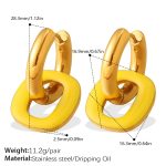 color: EH1282YWG Yellow Enamel Earrings