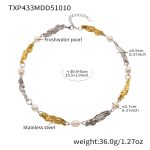 color: TXP433-Freshwater Pearl Mixed Color Necklace 40+5cm