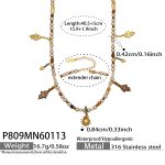 color: P809-Gold Beaded Necklace 40.5+5cm