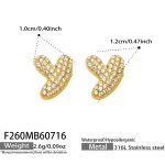 color: F260-Letter Y Gold Earrings