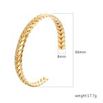 color: Size 16 Small Wheat Bangle Gold