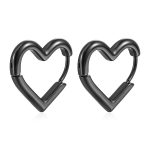 color: Stamped Heart Ear Cuff Black