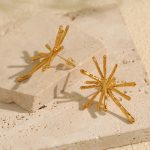 Fireworks Designer Model Stud Earrings Advanced Ear-Caring Cold Earrings Stainless Steel Ornament Eight-Pointed Stars