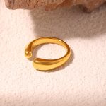 Simple Design Open Ring Little Finger Ring Stainless Steel PVD Plating 18K Real Gold Index Finger Ring