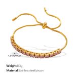 color: SL465PKG4.3MM Pink Zircon Bracelet