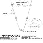 color: TXP148-Black Zircon Steel Color Necklace 41+5cm