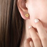 color: F818-Gold Stud Earrings