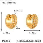 color: F537-Gold Zircon Earrings -L