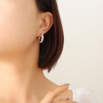 color: F602-Steel Color Zircon Earrings