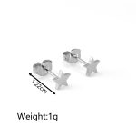 color: Five-pointed Star Stud Earrings Steel Color MS-232C