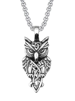 New Owl Stainless Steel Necklace Popular Ornament Men's Vintage Pendant Batch