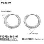 color: F1593-Steel Color Earrings -M