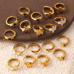 New Versatile Rhinestone Earrings Stainless Steel 18K Gold Plating Advanced Non-Fading Ornament Women