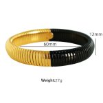 color: 12mm Width (Ring Size 60mm)SZ12 Gold-Black