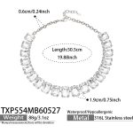 color: TXP554-White Zircon Steel Color Necklace -50.5cm