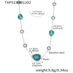 color: TXP515-Blue Color Resin Steel Color Necklace 47.5+5cm