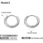 color: F1593-Steel Color Earrings -S