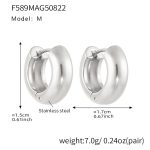 color: F589-Steel Color Earrings -M-10mm