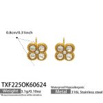 color: TXF225-White Zircon Gold Earrings