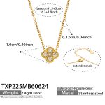 color: TXP225-White Zircon Gold Necklace -41.5+5cm