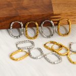 Oval Circle Texture Earring Eardrop Female Temperament Irregular Earrings