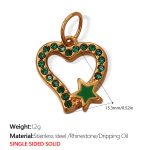 color: PJ314GNG Green Rhinestone Gold Pendant