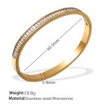 color: SZ209WEG White Rhinestone Gold Bangle