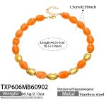 color: TXP606-Champagne Color Resin Gold Necklace -46.5+5cm