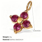color: PJ392RRG Rose Red Zircon Gold Pendant