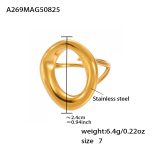 color: A269-Gold Cutout Open Ring / size: One US 7