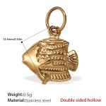 color: PJ221G Double-sided Hollow Gold Pendant