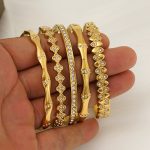 Stainless Steel Inlaid Zircon Gold-Plated Bracelet Female 18K Simple Elegant High-End Bracelet