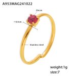 color: A953-Gold Pink Zircon Ring / size: US 7