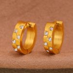 Exquisite C- Type Zircon Earrings Stainless Steel PVD Electroplated 18K Real Gold Temperament Entry Lux Earrings