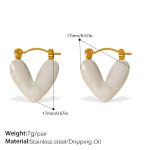 color: EH62WEG White Enamel Earrings