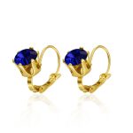 color: MS-765 Gold French Clasp Blue Rhinestone