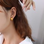 color: F182-Gold Matte Earrings