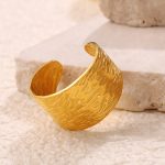 Cold Stainless Steel Ring Female Open Ring Personality Simple 18K Gold Plating