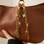 Sweet Cool Flower Natural Stone DIY Pendant Key Chain Plated 18K Gold Multi-Element Necklace