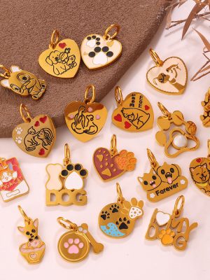 Cute Pet Theme Ornament Accessories All-Match Cute Pet Dog Paw Print Shape Pendant
