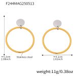 color: F244-Two-tone Gold Large Hoop Earrings