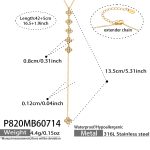 color: P820-Four-petal Flower Zircon Gold Y Letter Necklace -42+5