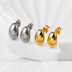 Simple Stainless Steel Small Water Drop Earrings Ins18k Gold Beans Advanced Earrings for Women Light Luxury