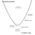 color: P590-A Style Steel Color Necklace 40+5cm