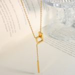 Same Geometric Square Long Tassel Necklace for Women Design Cold All-Match Clavicle Chain P819