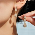 Handmade Inlaid Full Diamond Wheat Water Drop Zircon Bracelet Earrings Female Accessories Stainless Steel Jewelry Set