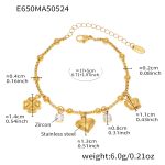 color: E650-Gold DIY Multi-charm Bracelet 16+5cm