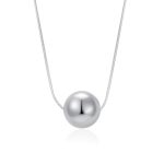 color: 8mm Bead Necklace Steel Color