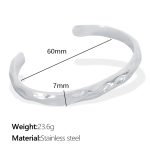 color: SZ54 Silver Non-adjustable Open Bangle